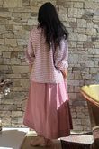Nonni Gingham Poet Blouse Indian Pink